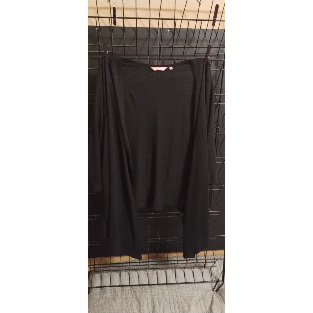 All Worthy Women’s Plus Size 3X Black Solid Knit Long Sleeve Cardigan